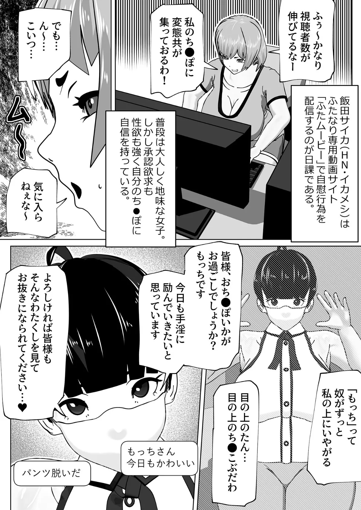 ふたなり動画配信者×2 モザイク版 5ページ