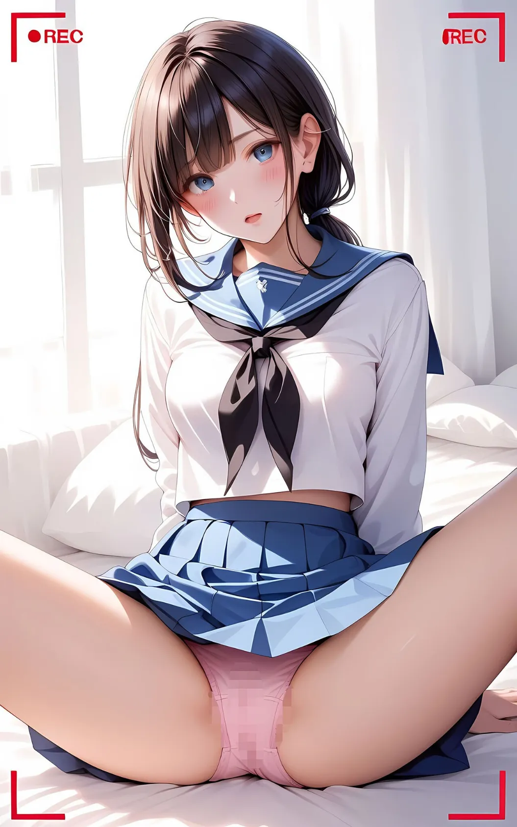 ぱんちら撮影会のはずが、いつのまにかおじさんち〇ぽに沼る話  モザイク版 4ページ