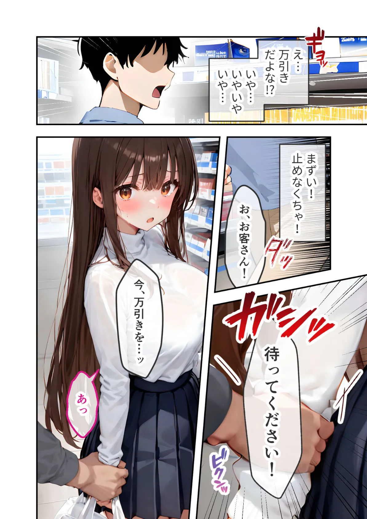 万引き娘はお仕置き希望 〜巨乳痴女のどすけべAVごっこ〜 モザイク版 8ページ