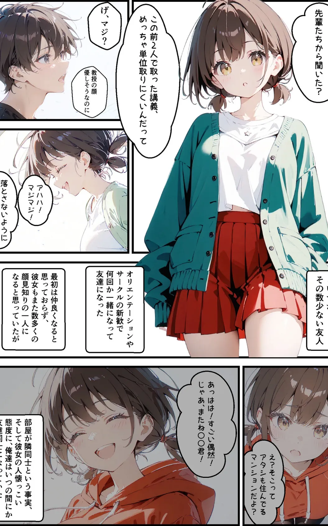 隣に住んでる大学の同期と甘々初えっち モザイク版 4ページ